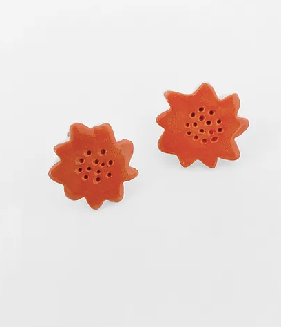 Togetherness Ceramic Flame Flora Stud Earrings