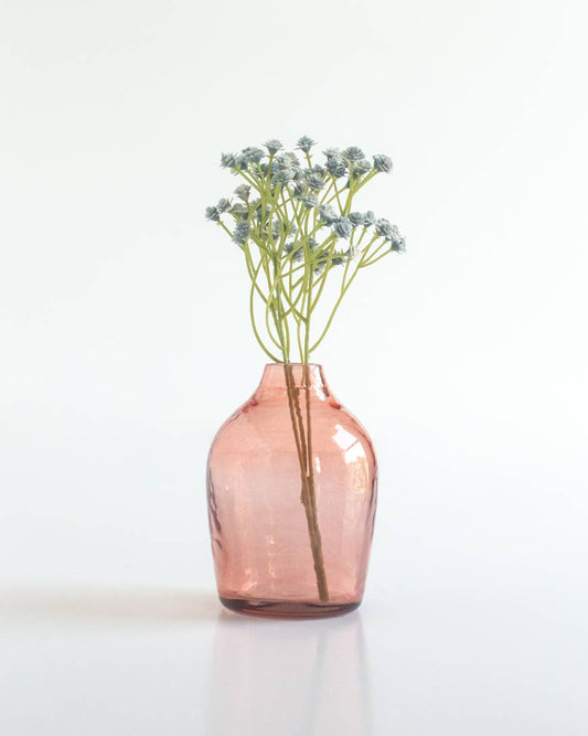 Haley Handblown Hammered Glass Bud Vases - Blush