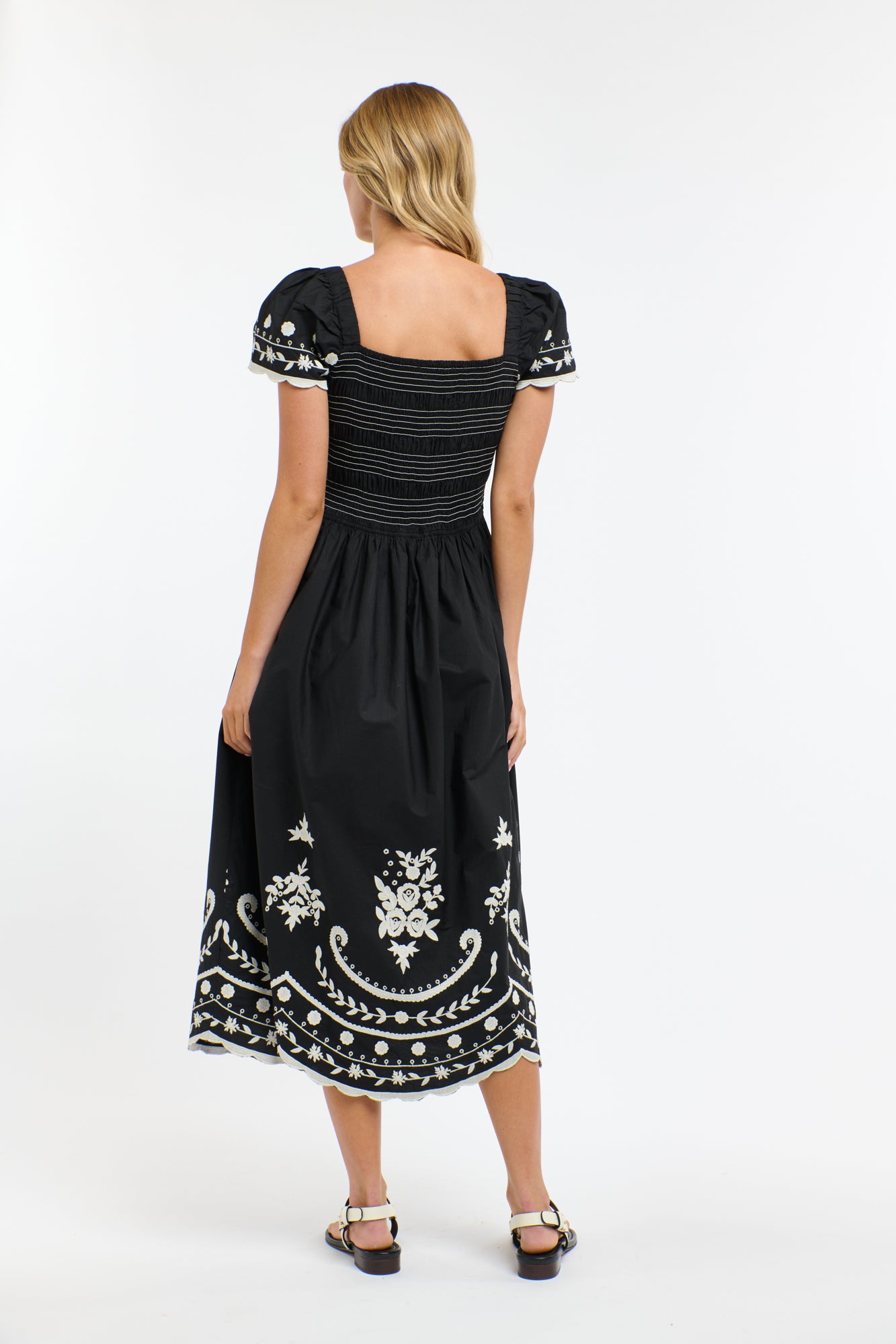 365 Days Marni Embroidered Dress - Black and Vanilla