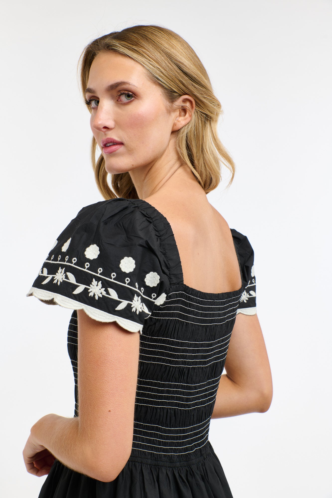 365 Days Marni Embroidered Dress - Black and Vanilla