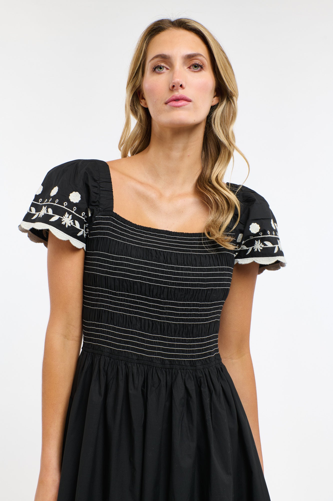 365 Days Marni Embroidered Dress - Black and Vanilla