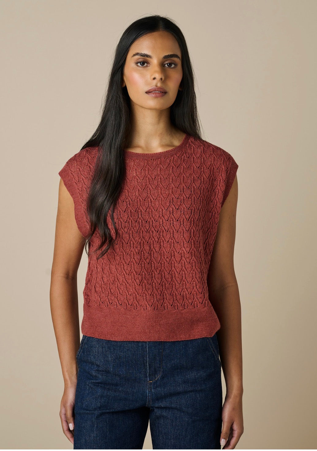 Uimi Merino Wool Kitty Vest - Papaya