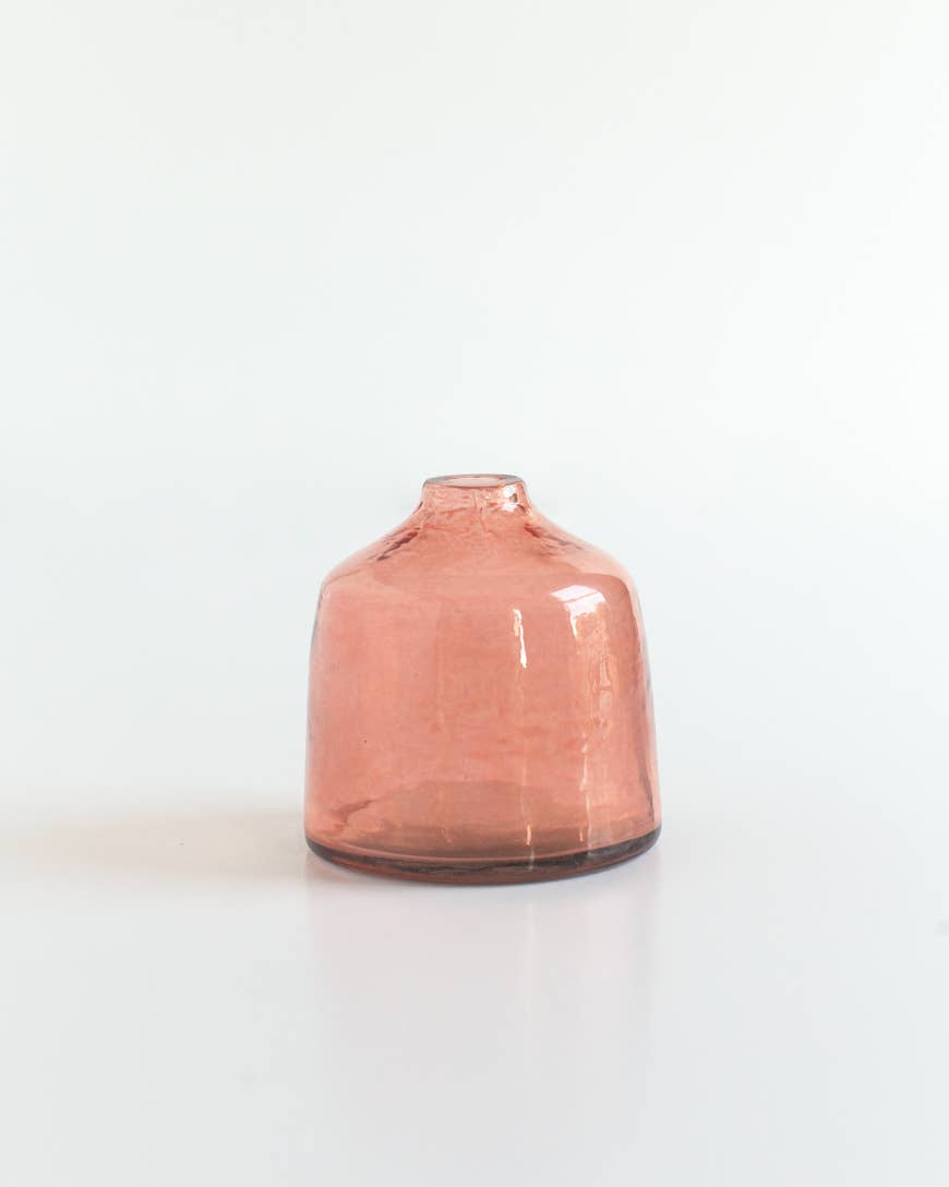 Bella Handblown Hammered Glass Bud Vases - Blush
