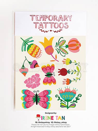 Flower Garden Temporary Tattoos