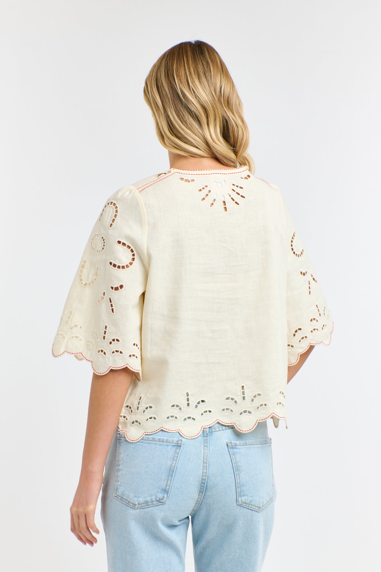 365 Days Annie Embroidered Top - Antique Cream