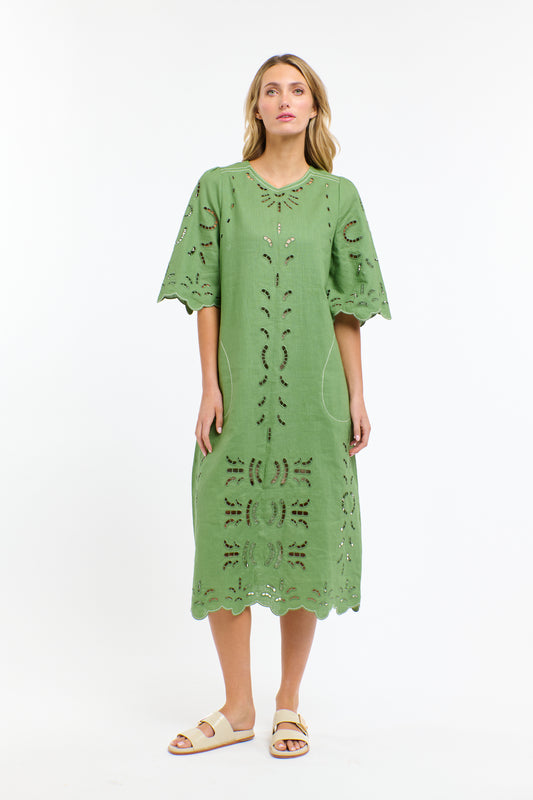 365 Days Annie Embroidered Dress - Kelly Green