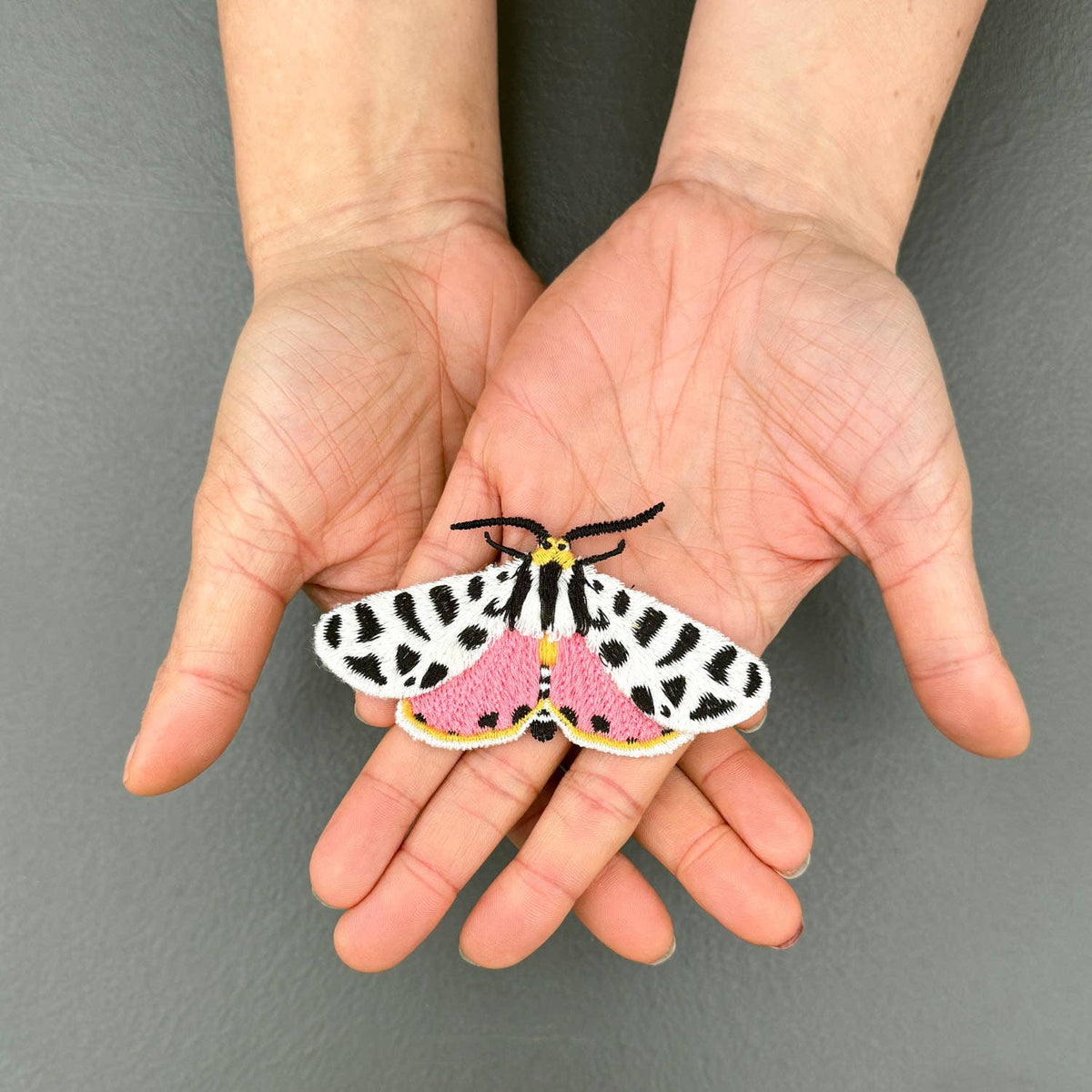 Tiger Moth Embroidered Brooch – Nature Pin
