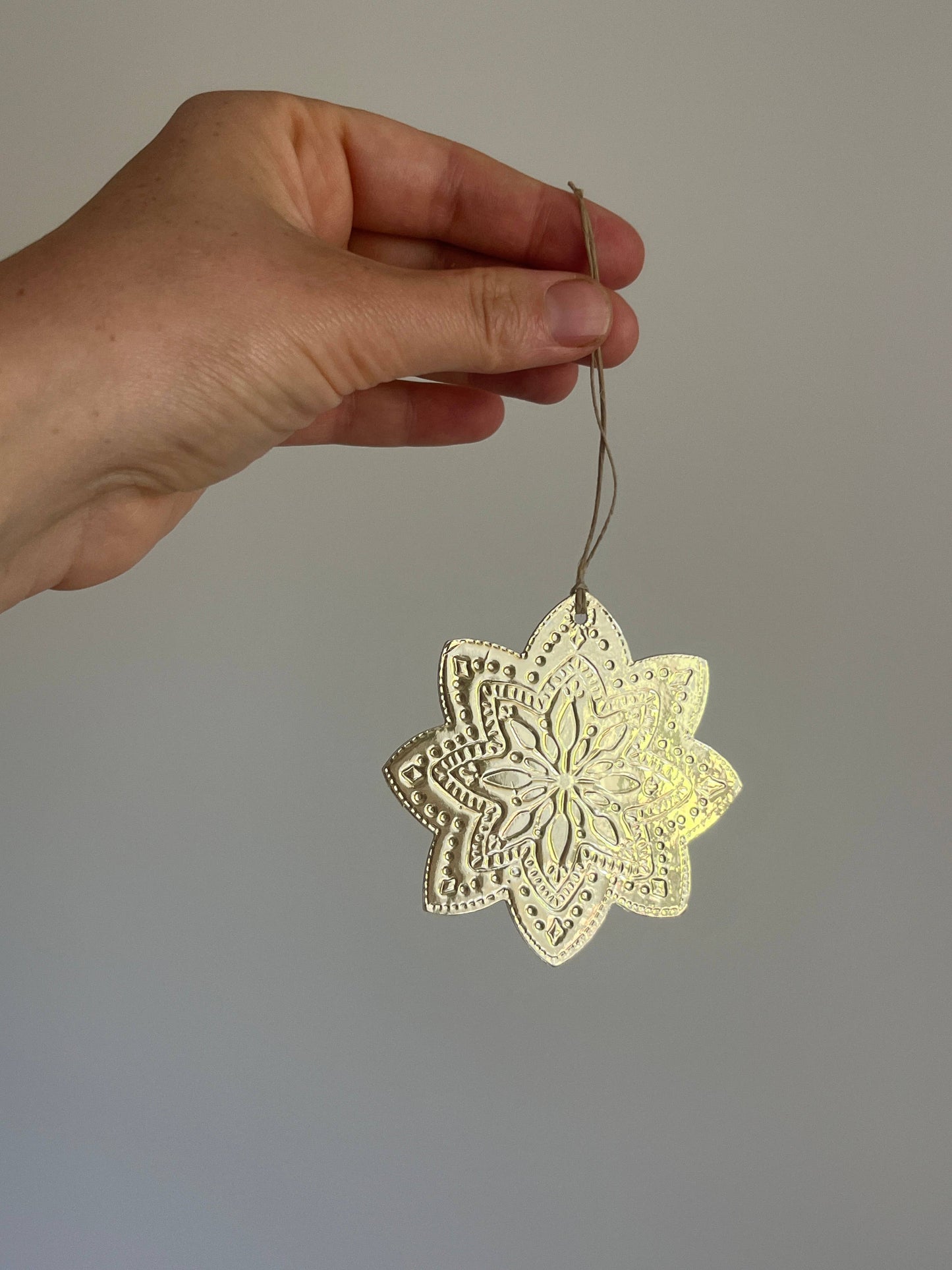 Mandala Faux Tin Ornament - Gold