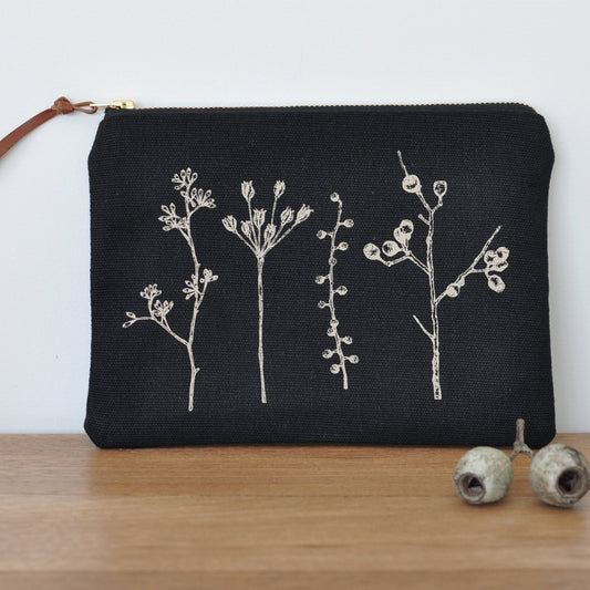One Thousand Lines Botanica Pouch - Black
