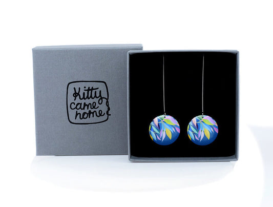 Kitty Came Home - Evening Leaves Domed Circle Earrings