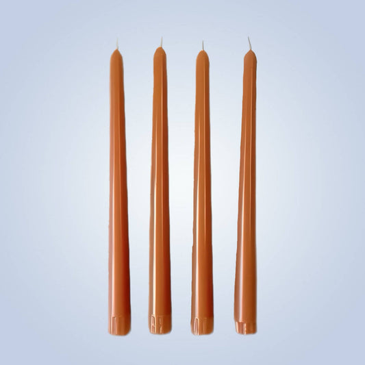 Coloured Beeswax Taper Candle | Coral Flare | 25cm