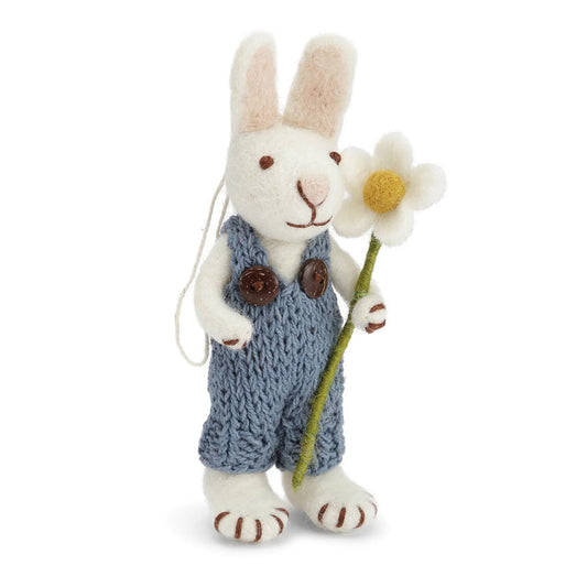 Gry and Sif Felted Rabbit with flower