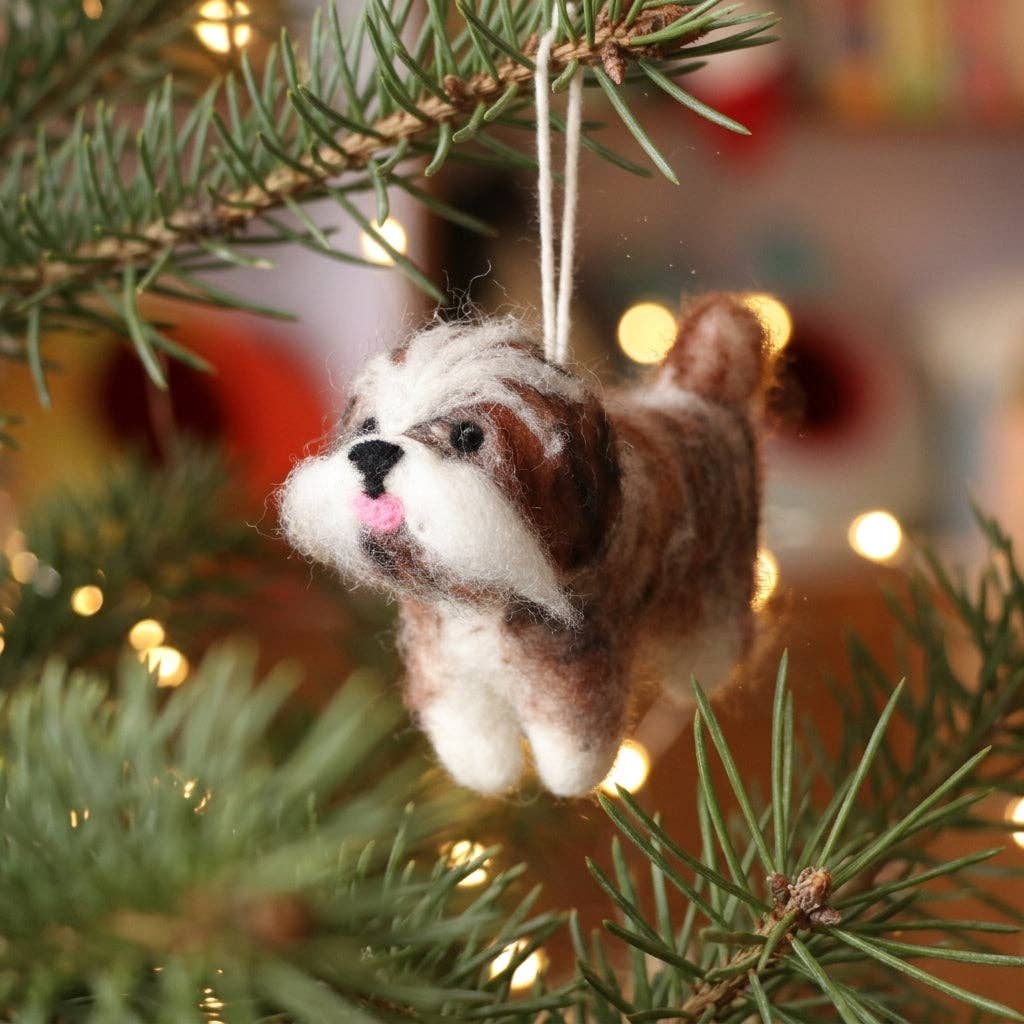 Handmade Felt Shih Tzu  Ornament