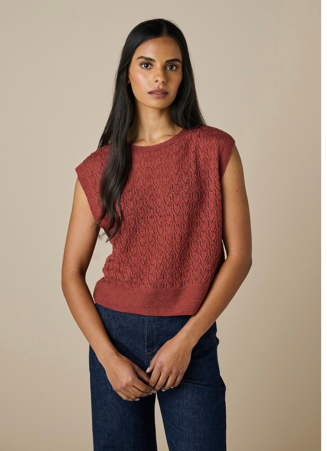 Uimi Merino Wool Kitty Vest - Papaya