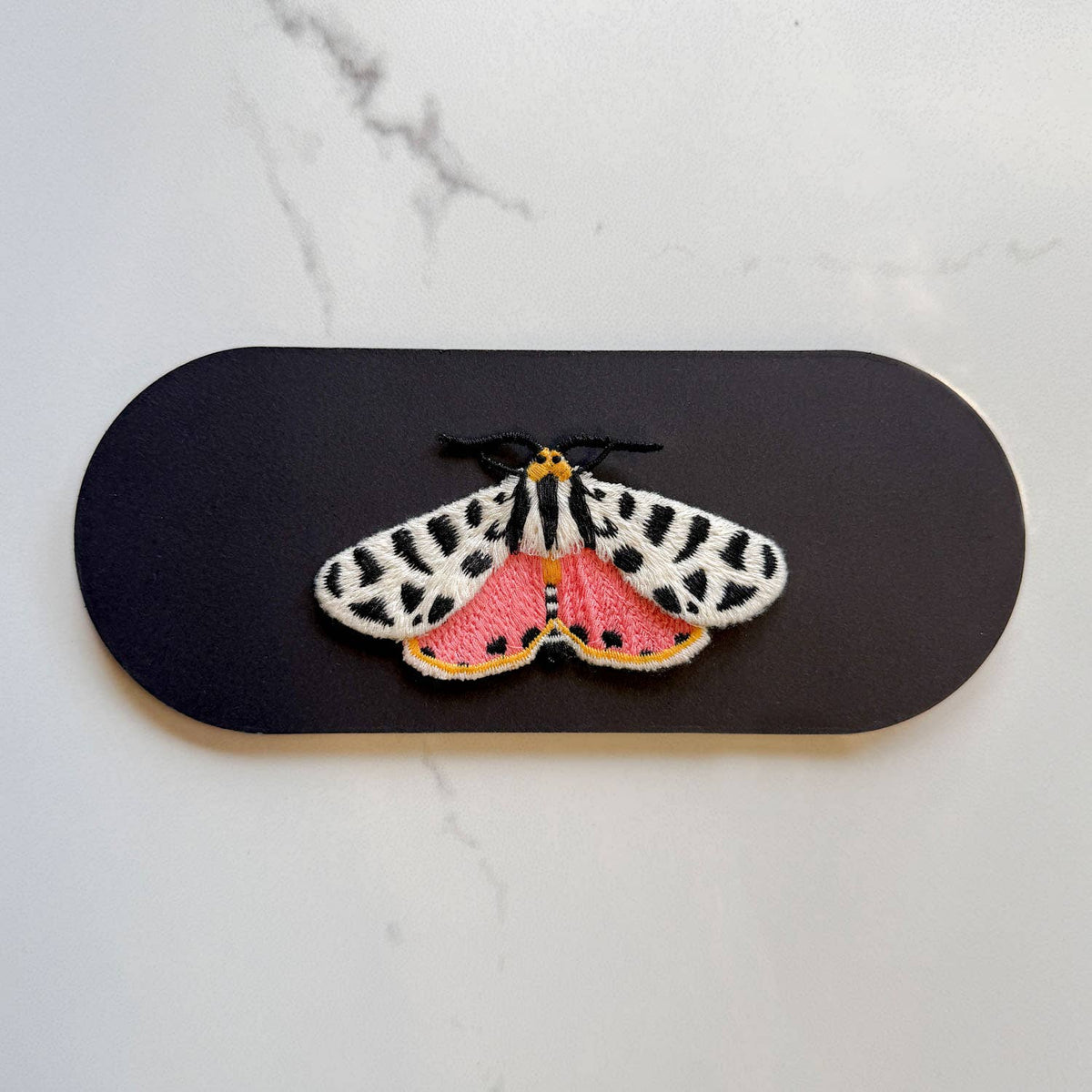 Tiger Moth Embroidered Brooch – Nature Pin