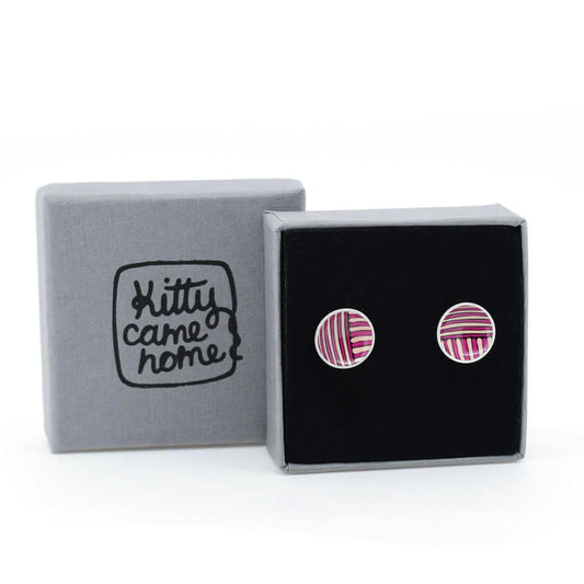 Kitty Came Home - Vintage Button Cross Section Stud Earrings