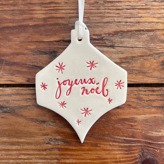 Paper Boat Press Christmas Bauble Ornament - Joyeux Noel