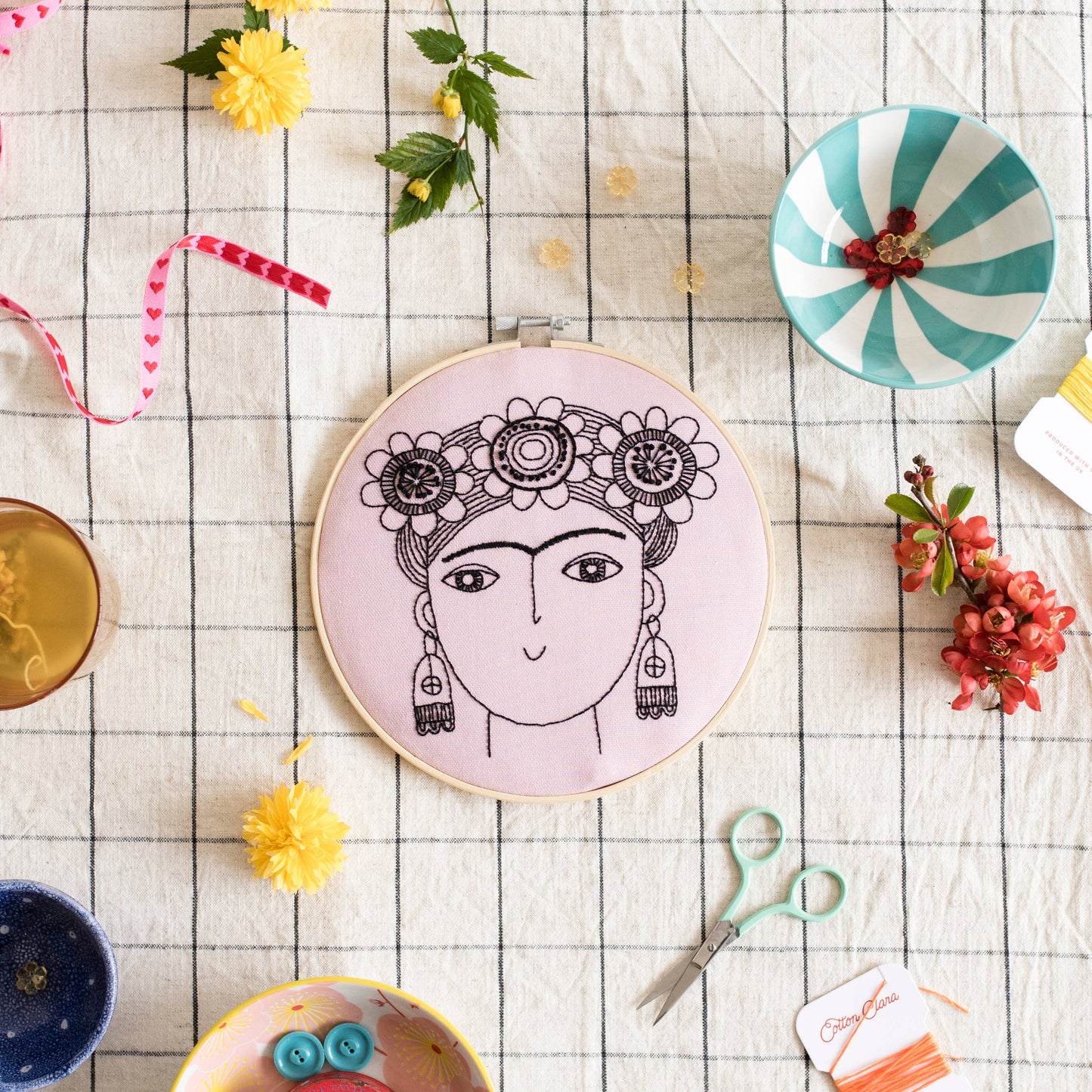 Frida Kahlo Inspired Jane Foster Embroidery Hoop Kit