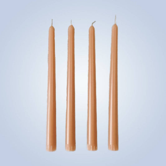 Coloured Beeswax Taper Candle | Peach Nectar | 25cm