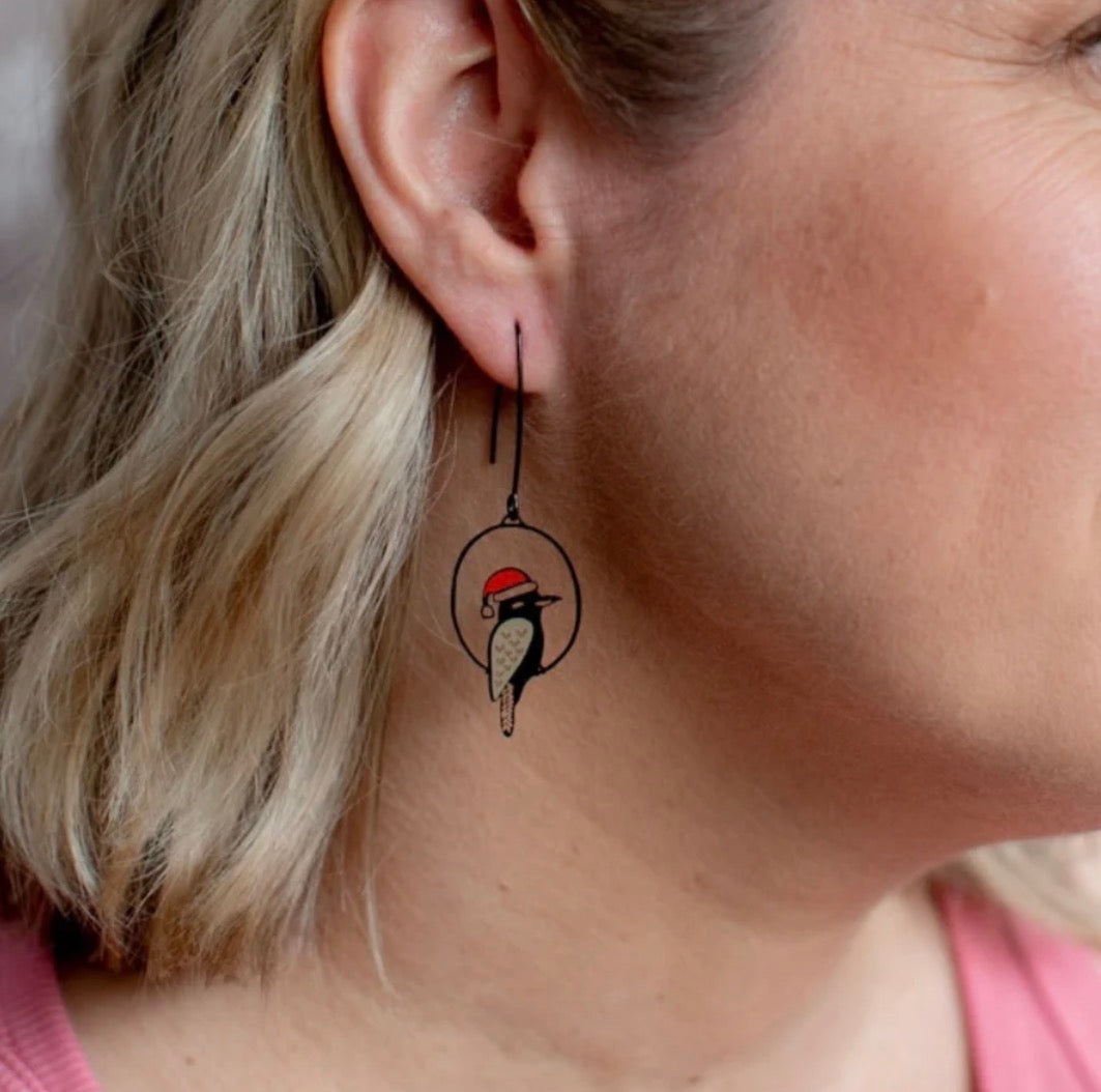Denz Christmas Kookaburra Earrings