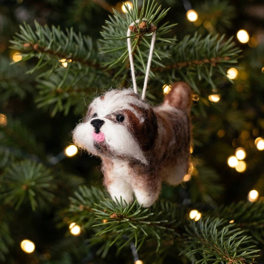 Handmade Felt Shih Tzu  Ornament