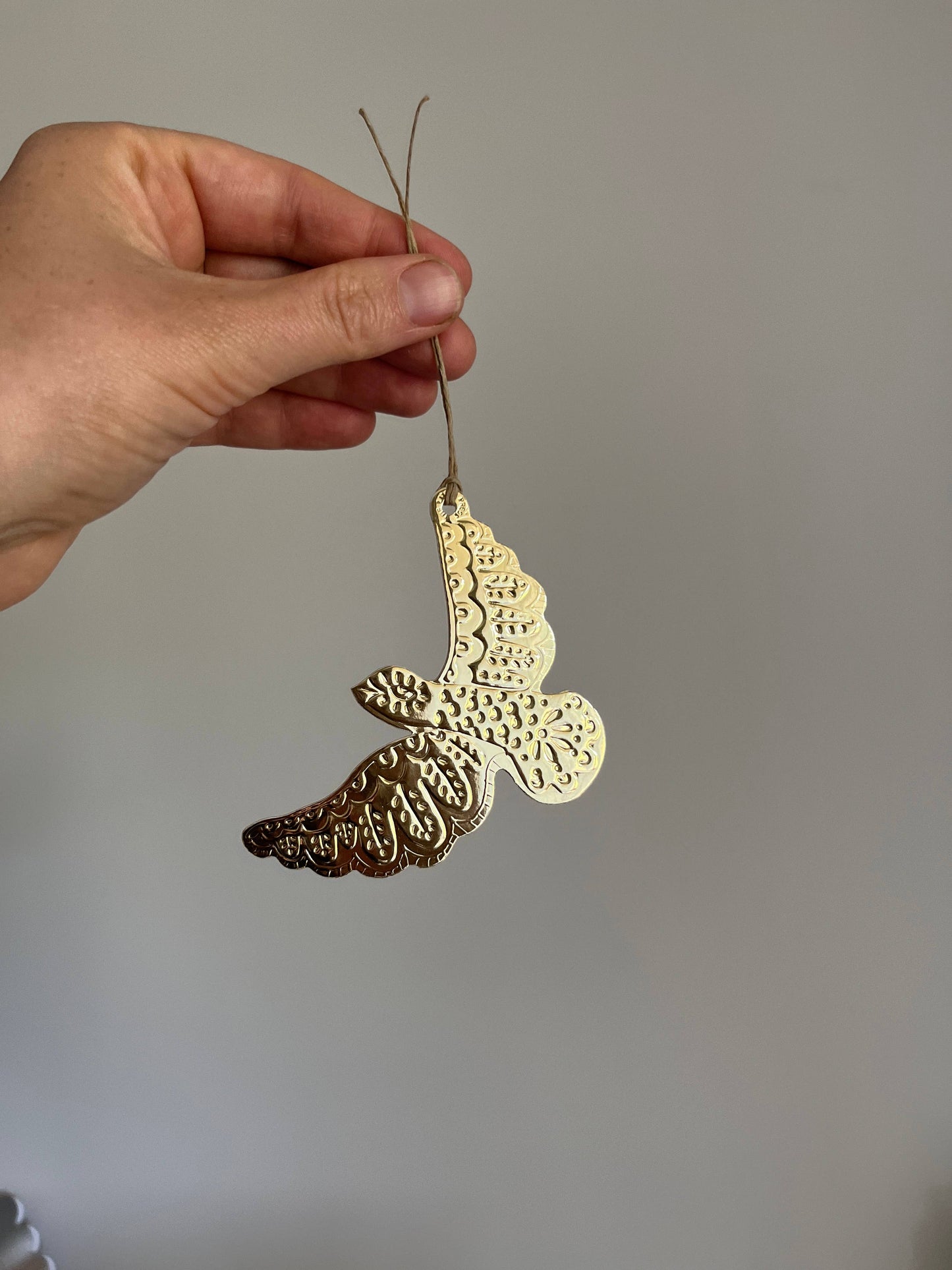 Dove Faux Tin Ornament - Gold