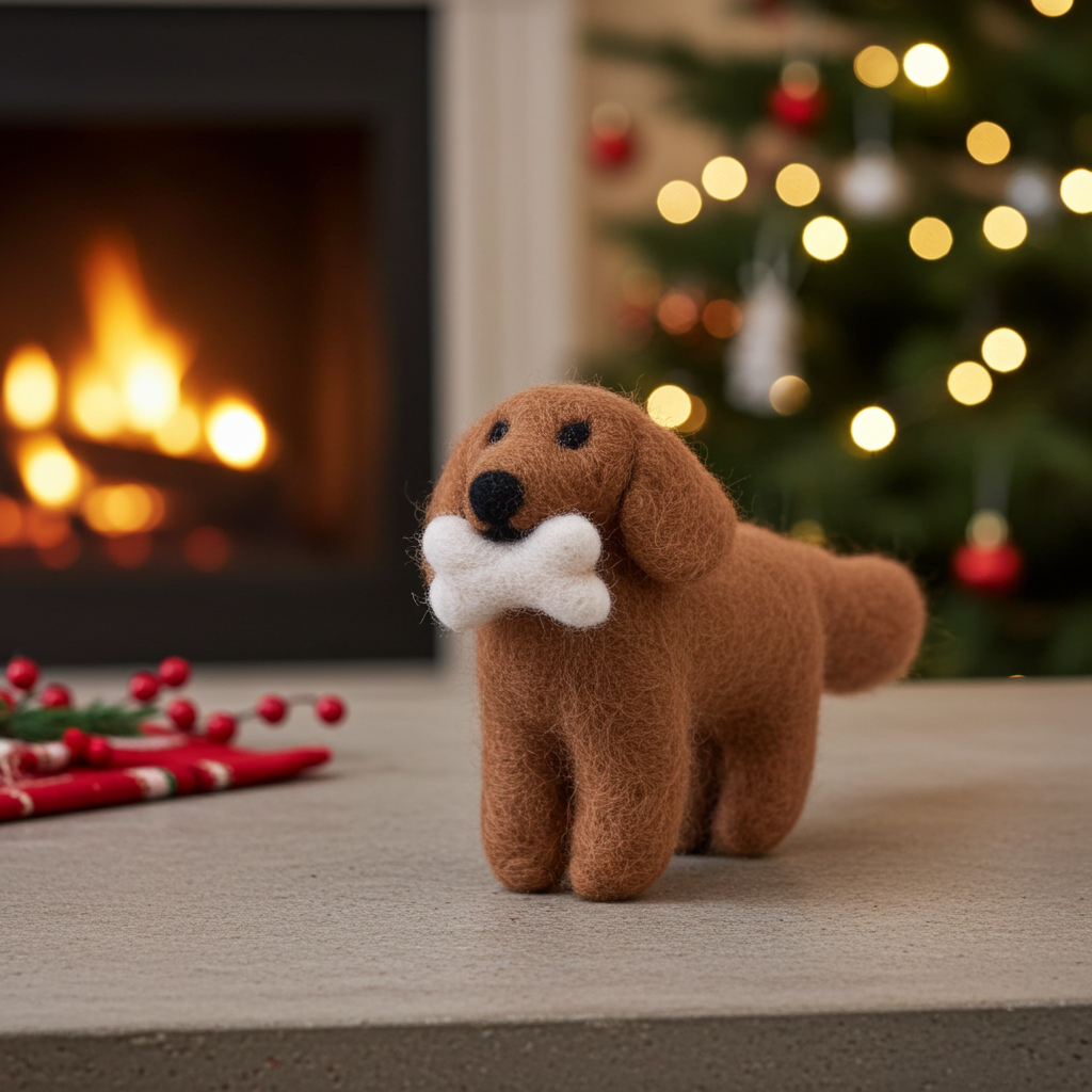 Handmade Felt Labrador Ornament