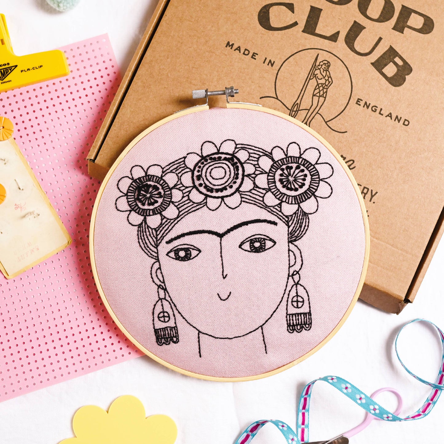 Frida Kahlo Inspired Jane Foster Embroidery Hoop Kit