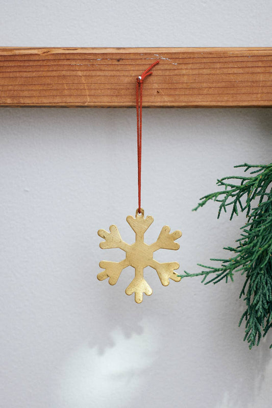 Brass Snow Flake Ornament
