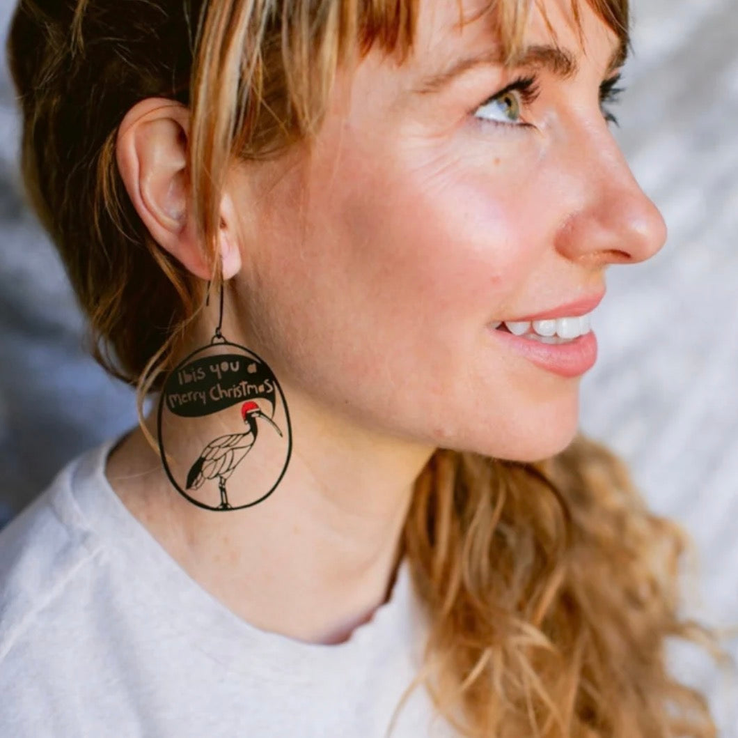 Denz Christmas Ibis Earrings