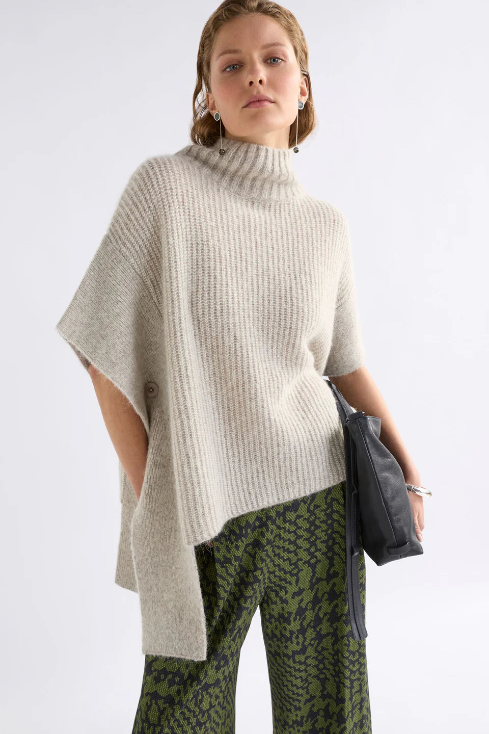 Elk Aleph Poncho - Oatmeal Melange