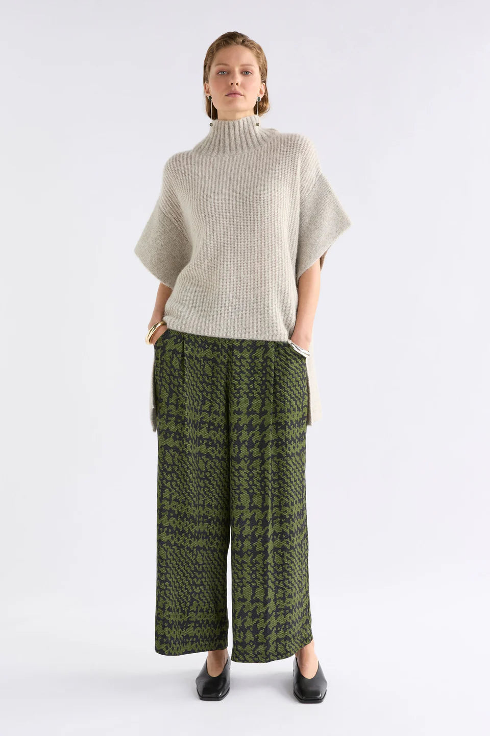 Elk Aleph Poncho - Oatmeal Melange