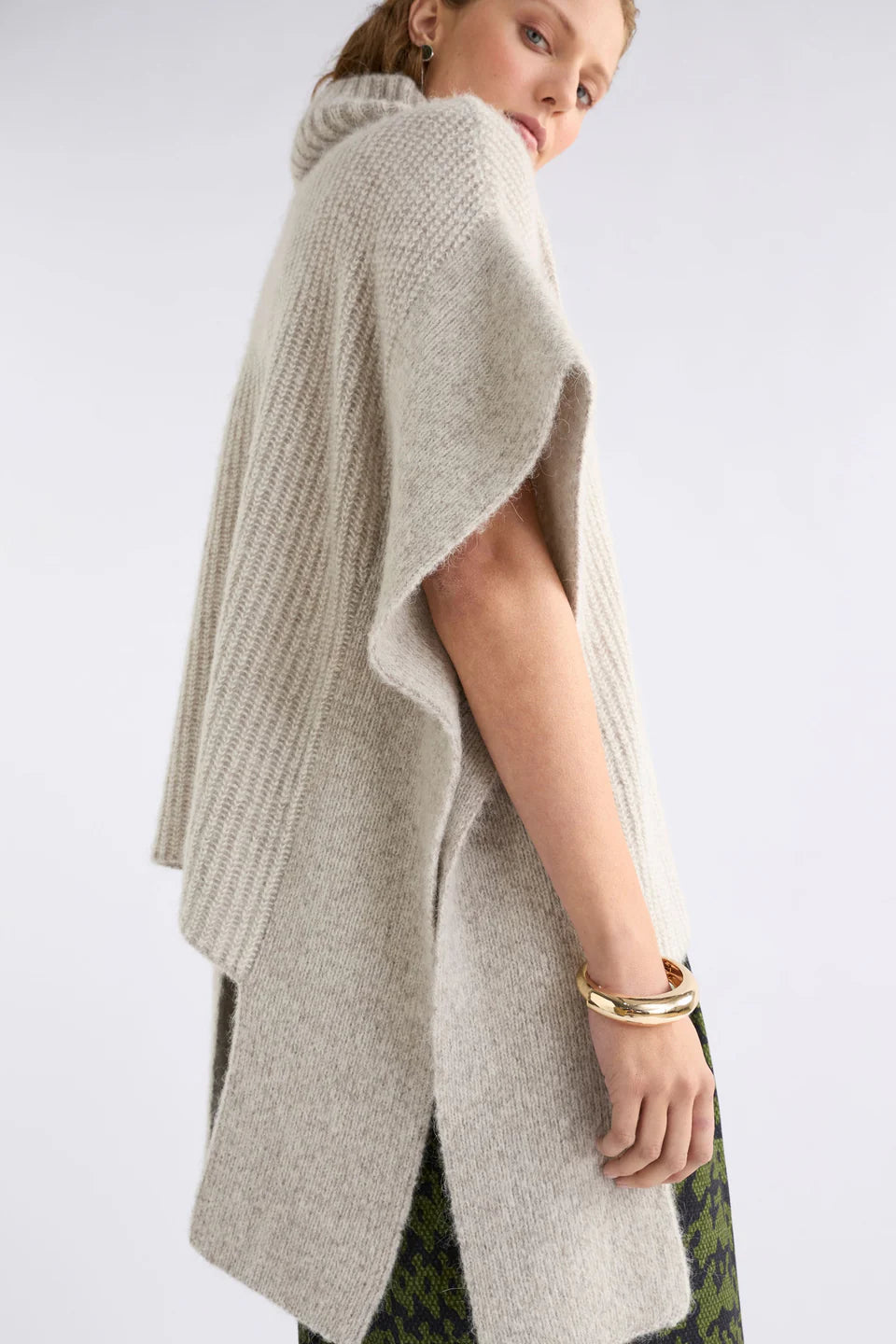 Elk Aleph Poncho - Oatmeal Melange