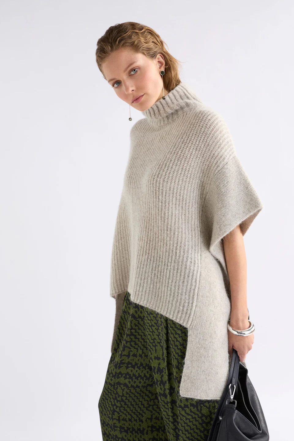 Elk Aleph Poncho - Oatmeal Melange