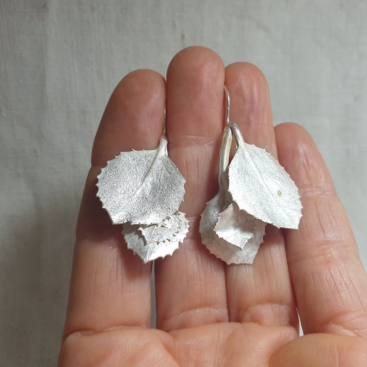 Anja Jagsch Silver Earrings - Fan Flower