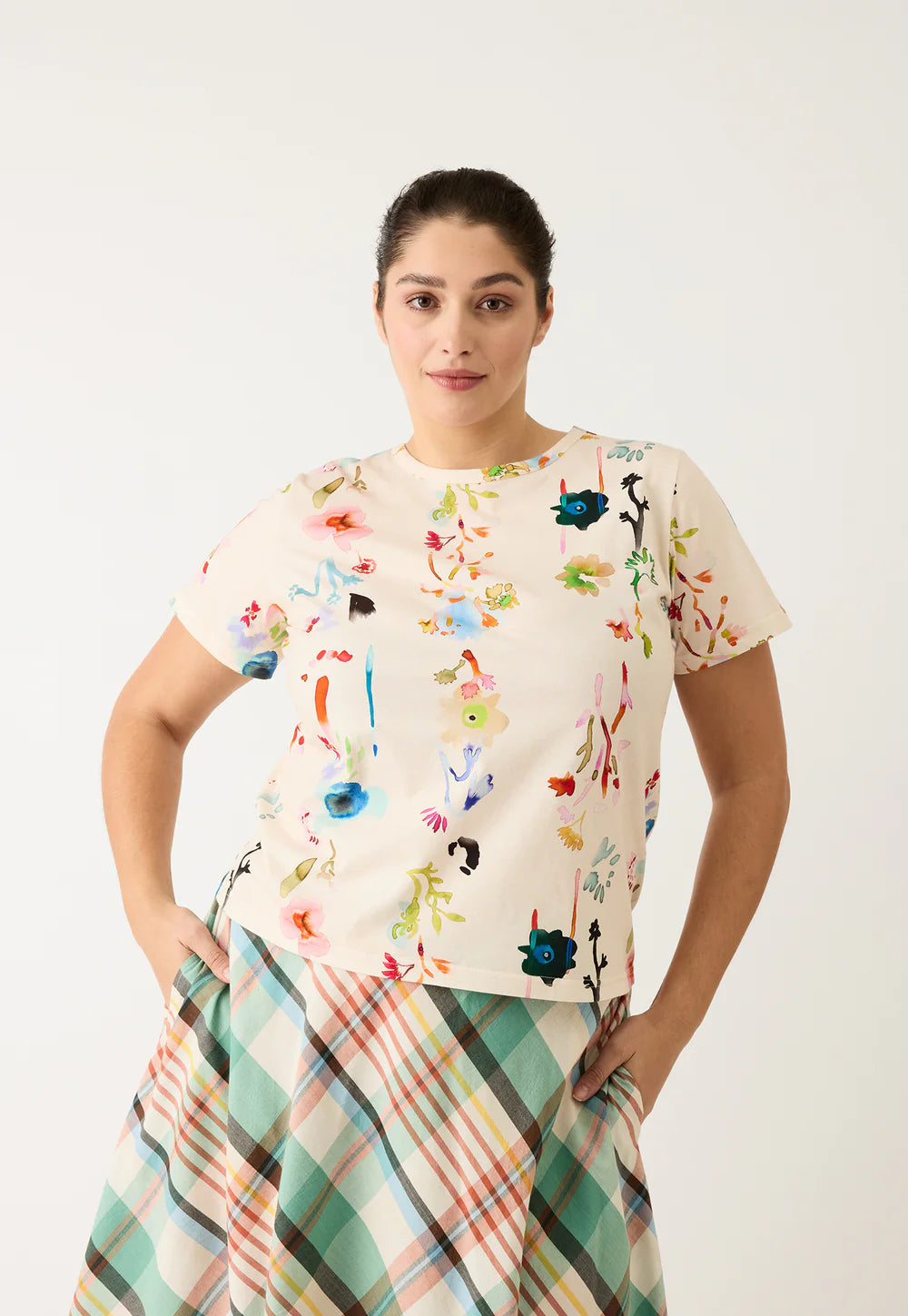 Nancybird Apollo Tee - Watercolour Cream