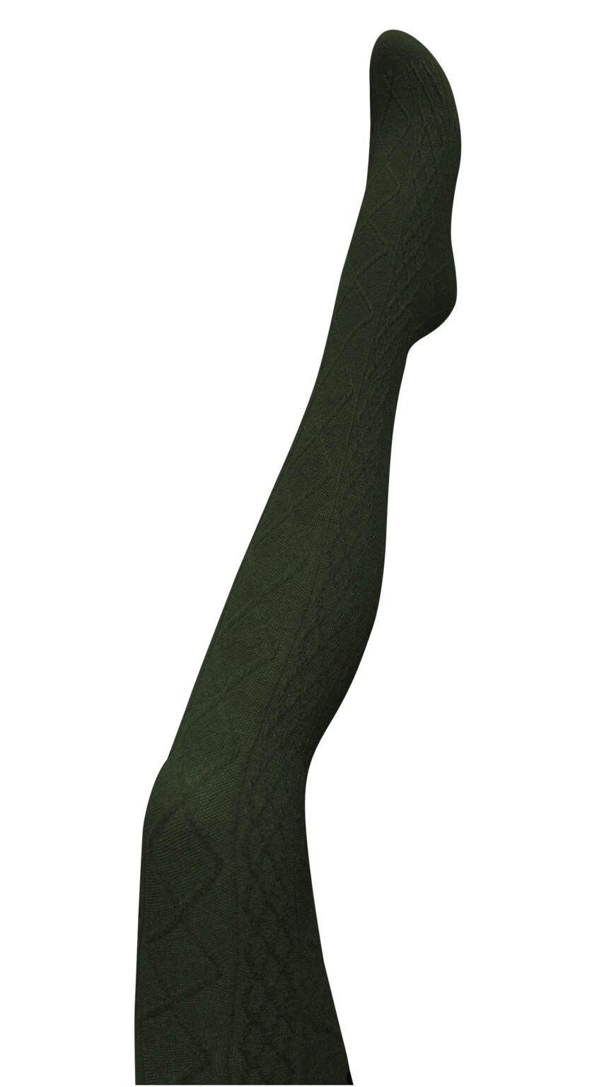 Tightology ‘Aran' Green Cashmere Blend Tights
