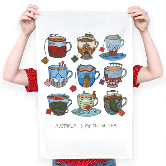 Nonsense Maker - Aussie Teacup Artist Tea Towel