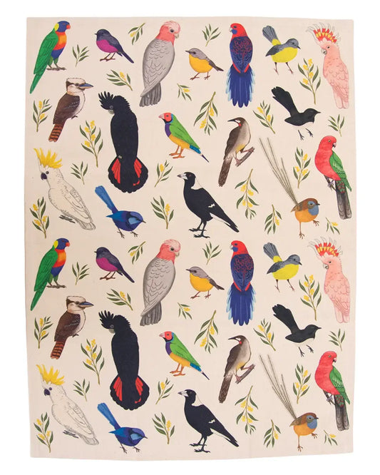 Earth Greeting Iconic Birds of Australia Tea Towel