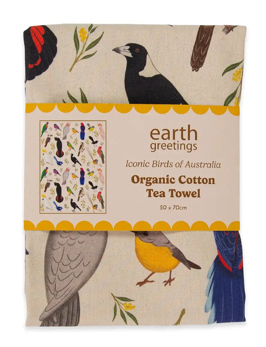 Earth Greeting Iconic Birds of Australia Tea Towel