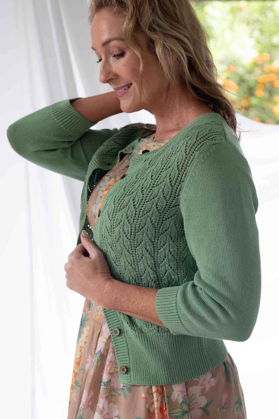Lazybones Ava Cardigan - Mineral Green