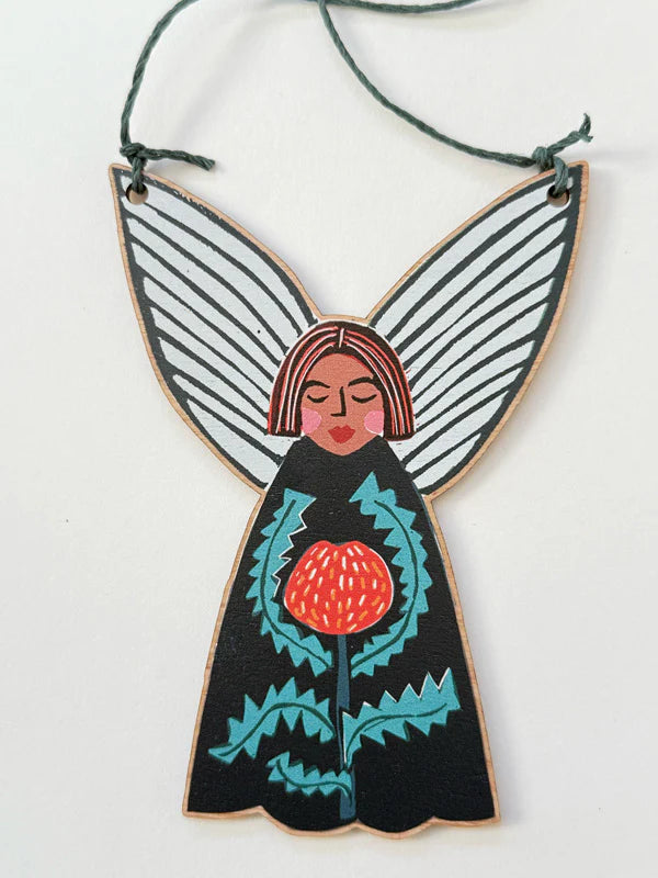 Little Rowan Red Head Wooden Christmas Ornament - Banksia