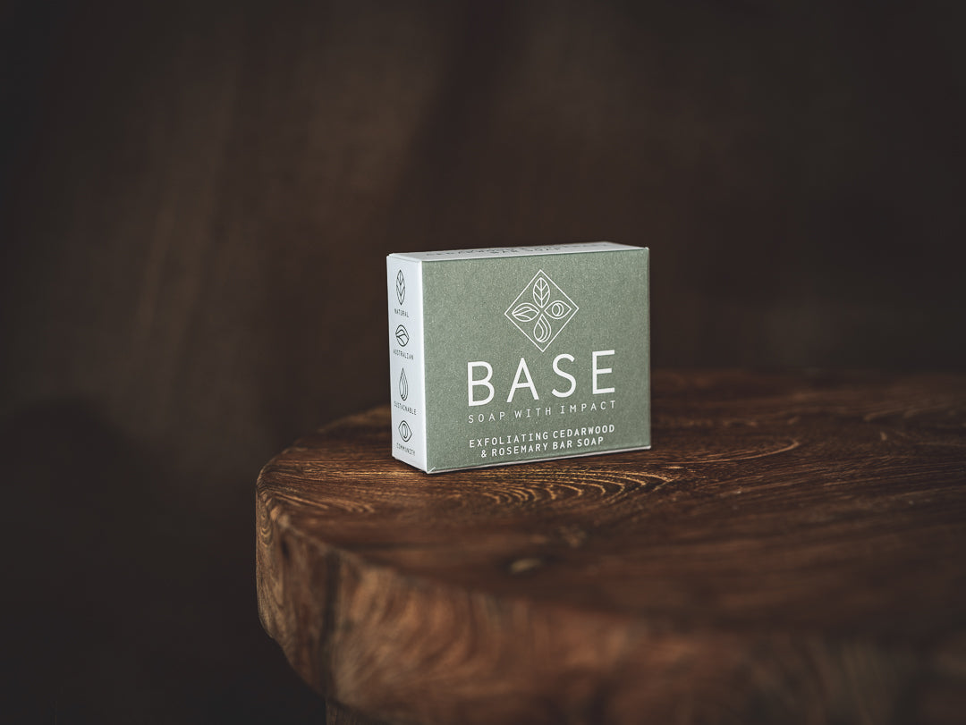 Base Soaps Exfoliating Cedarwood & Rosemary Bar Soap