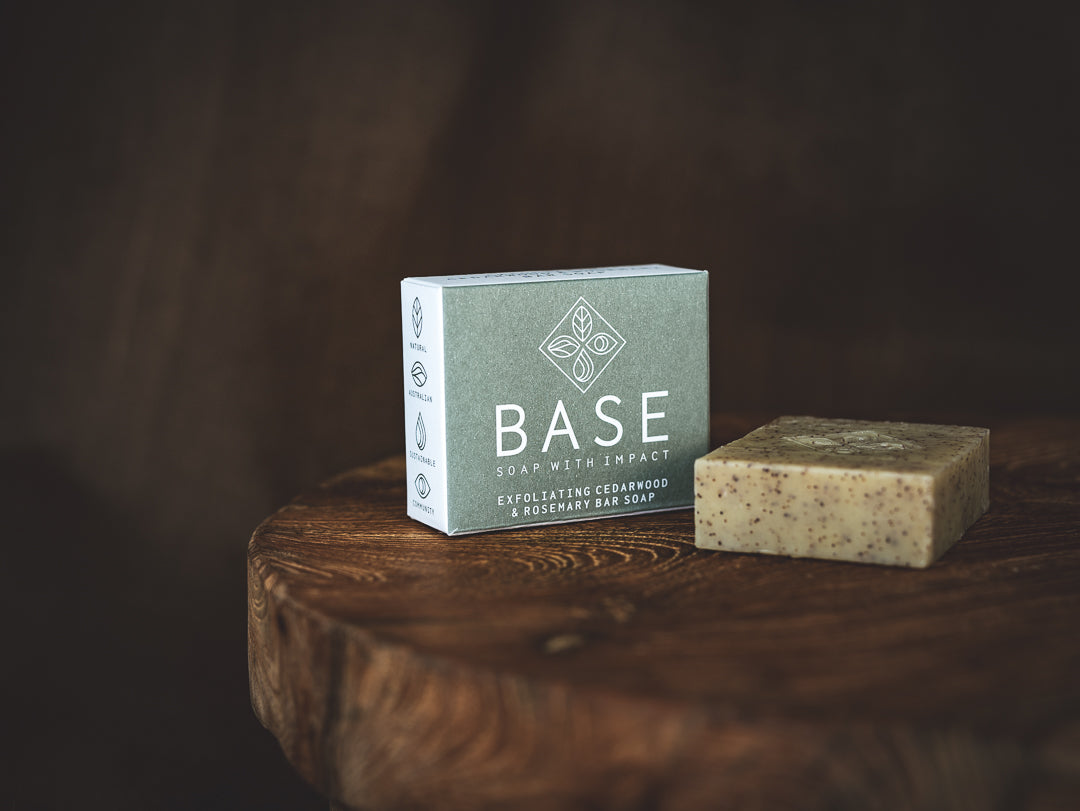 Base Soaps Exfoliating Cedarwood & Rosemary Bar Soap