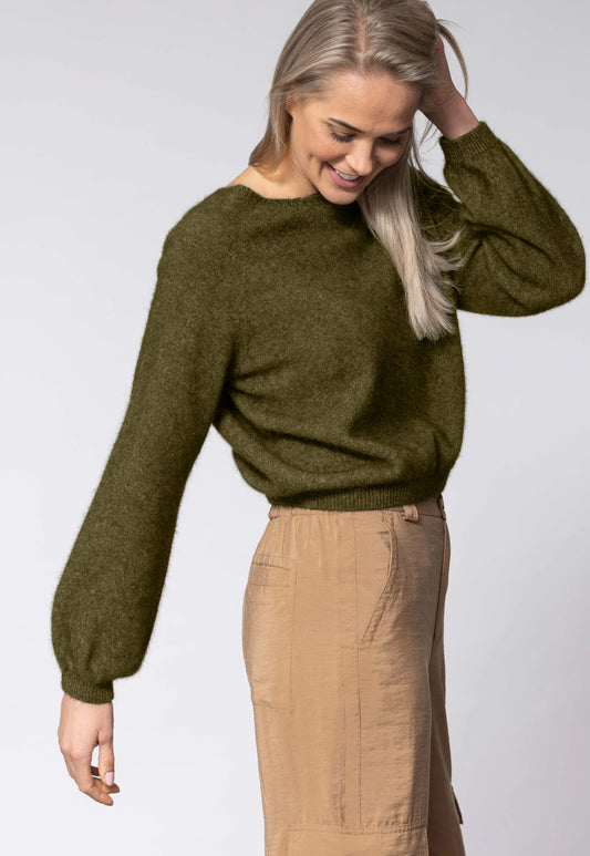 Noble Wilde Bellow Sleeve Top - Khaki