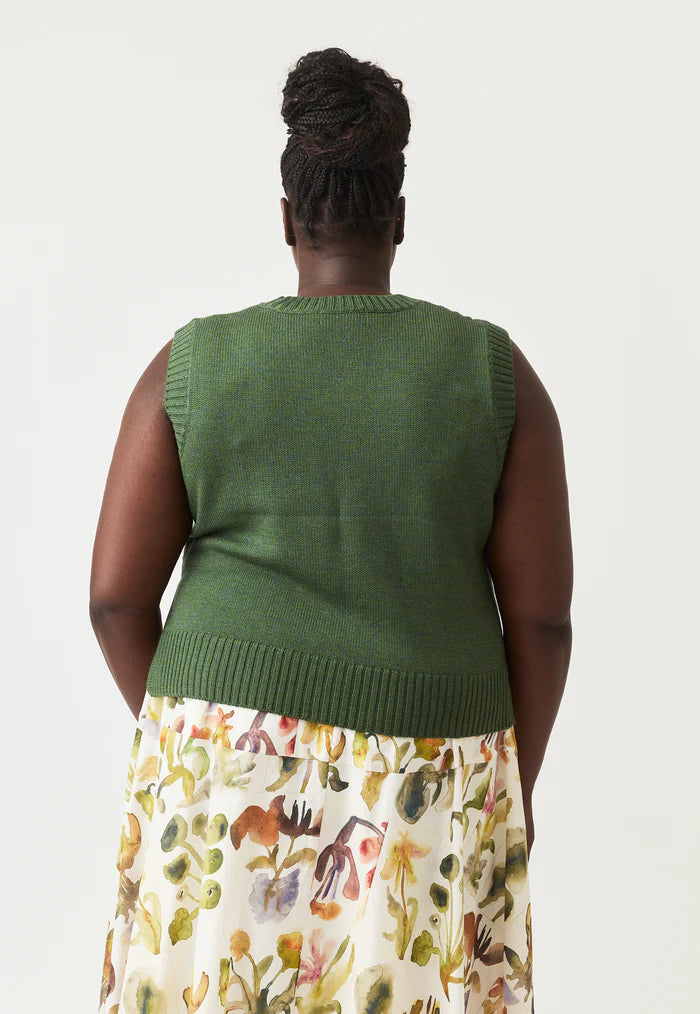 Nancybird Billie Cable Vest - Cypress Green