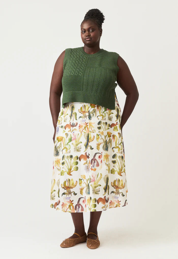 Nancybird Billie Cable Vest - Cypress Green