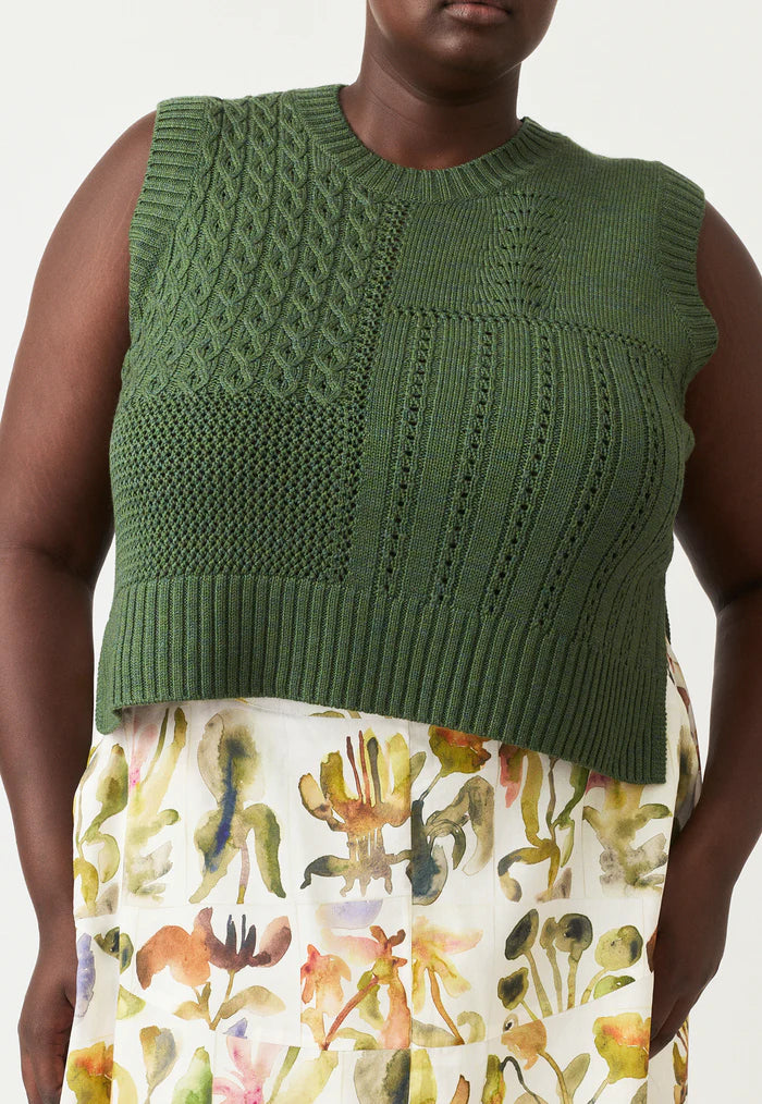 Nancybird Billie Cable Vest - Cypress Green