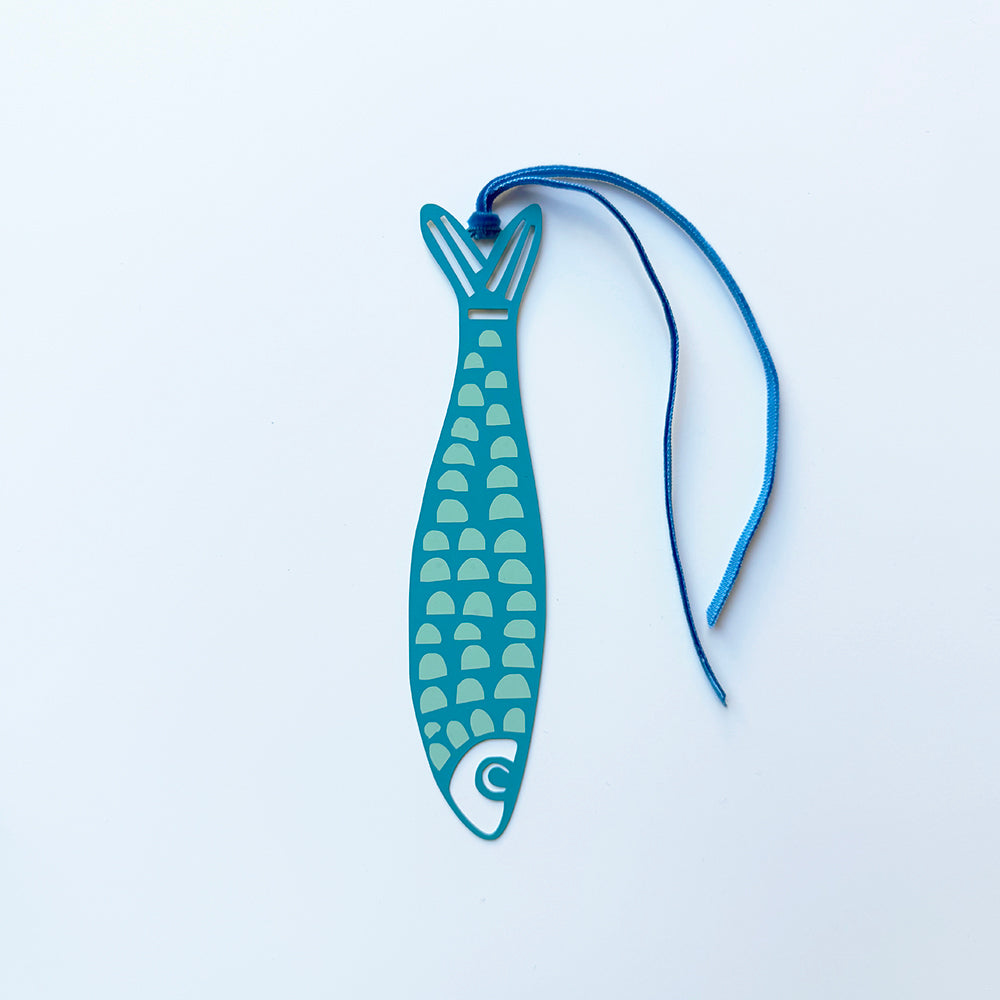 Fishy Bookmark in Blues