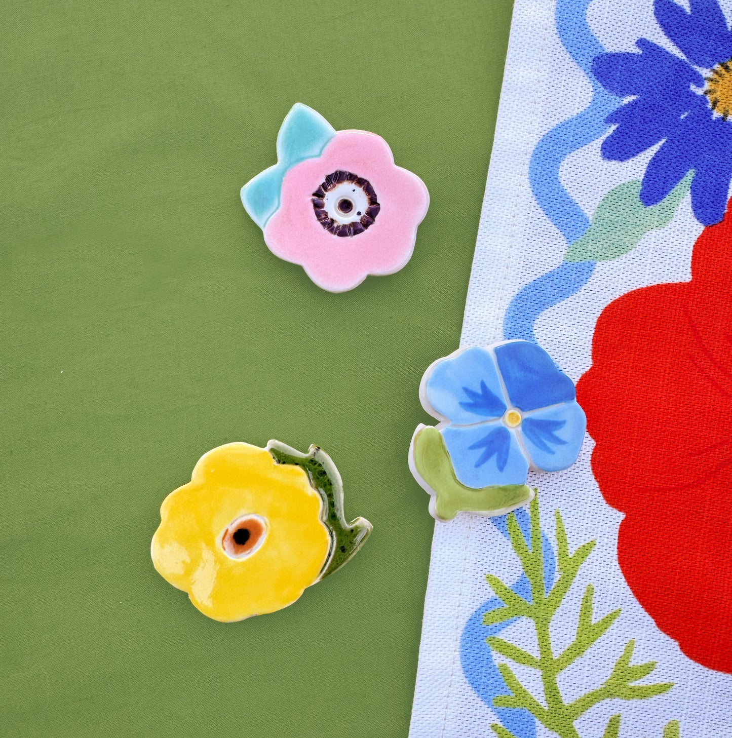 Togetherness Ceramic Pansy Brooch